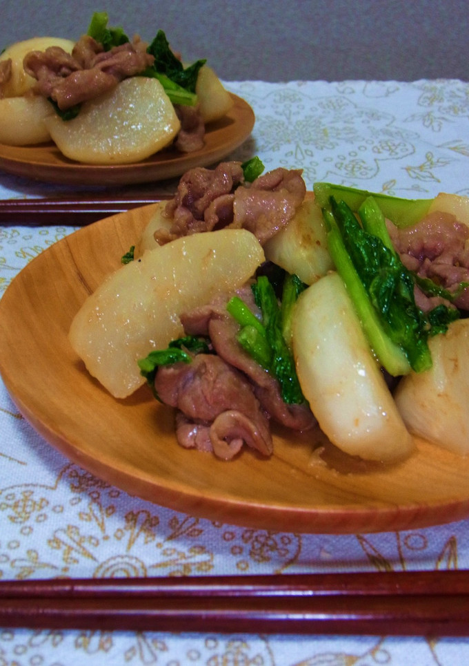 かぶと豚肉の炒め物-レシピのメイン写真
