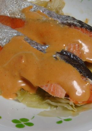 鮭ときゃべつのレンチン蒸し♪-レシピのメイン写真