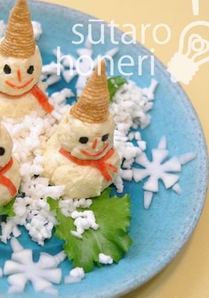 クリスマスにいかが？スノーマンのサラダ-レシピのメイン写真