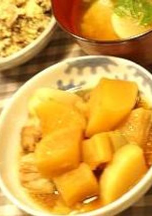 干した大根と豚バラ肉とネギの煮豚-レシピのメイン写真