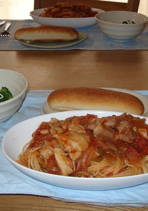 チキンのカチャトーラ&スパゲティ-レシピのメイン写真