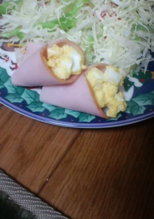 ハムでまいて玉子サラダ-レシピのメイン写真