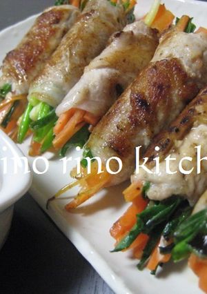 薄切り豚肉de野菜巻き-レシピのメイン写真