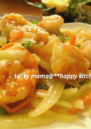 ぷりぷり海老と残り野菜の中華風炒め-レシピのメイン写真