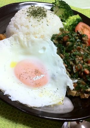 余りカレー変身！ほうれん草ドライカレー☆-レシピのメイン写真