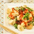 タラと菜の花のキムチソースがけ♪