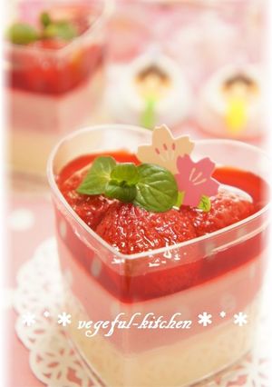 ひな祭り❀ダイエットに苺の簡単豆腐プリン-レシピのメイン写真
