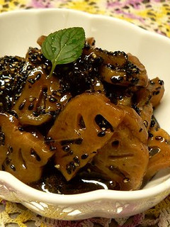 れんこんの飴煮・胡麻風味-レシピのメイン写真
