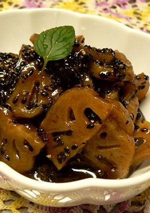 れんこんの飴煮・胡麻風味-レシピのメイン写真