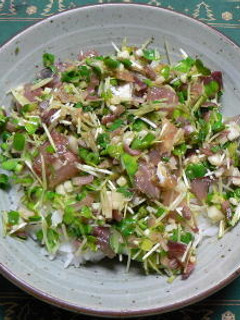 香味野菜たっぷりの鰺のたたき丼-レシピのメイン写真