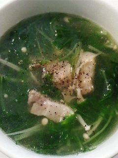簡単 ベーコンと水菜とえのき茸のスープ-レシピのメイン写真