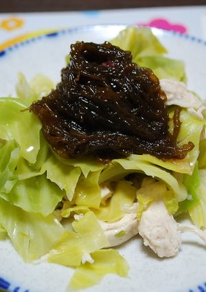 蒸したキャベツとささみ モズクがけ-レシピのメイン写真