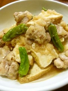 鶏肉の厚揚げとししとうのみぞれ煮♪-レシピのメイン写真