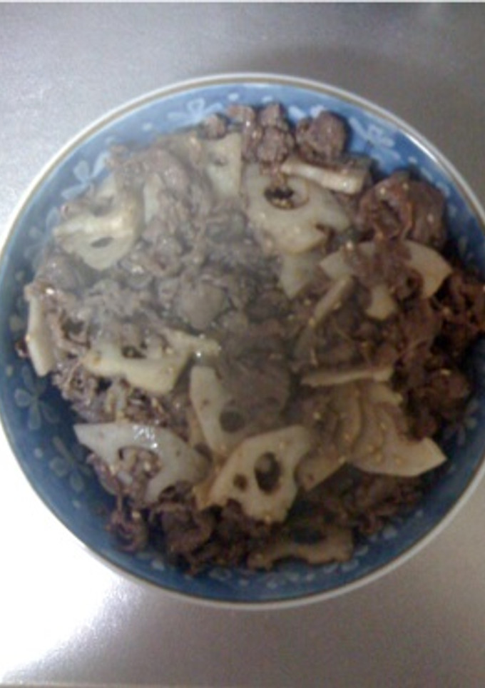 牛肉と蓮根の甘辛炒め-レシピのメイン写真