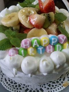 フルーツデコレーションケーキ-レシピのメイン写真