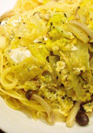 しめじと白菜と卵の簡単スープパスタ-レシピのメイン写真