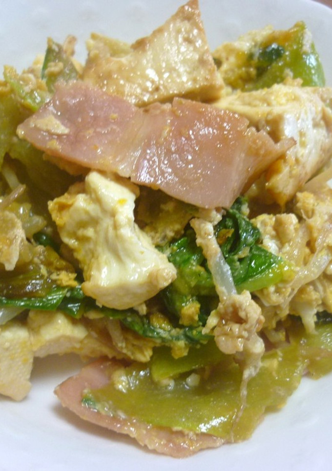 豆腐と青梗菜の炒め物-レシピのメイン写真