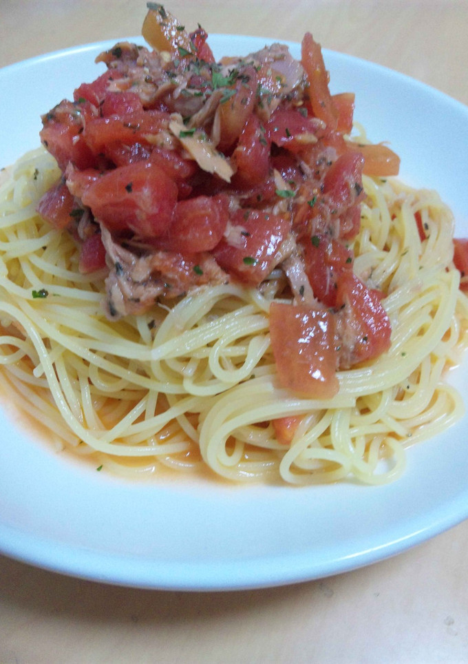 ﾄﾏﾄとﾊﾞｼﾞﾙの冷製ﾊﾟｽﾀ-レシピのメイン写真