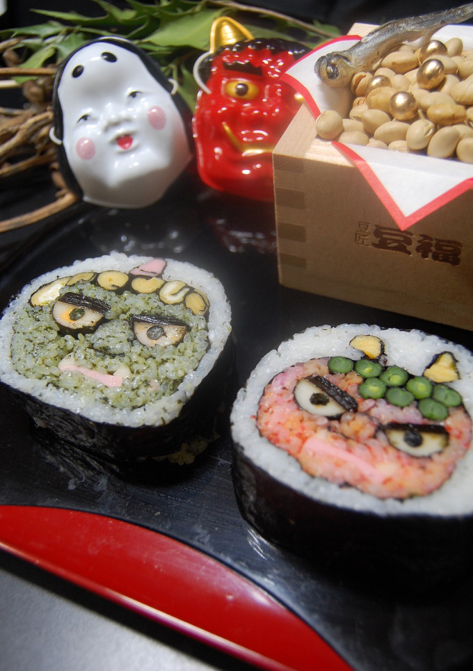 節分の飾り巻き寿司☆赤鬼青鬼☆恵方巻きも-レシピのメイン写真