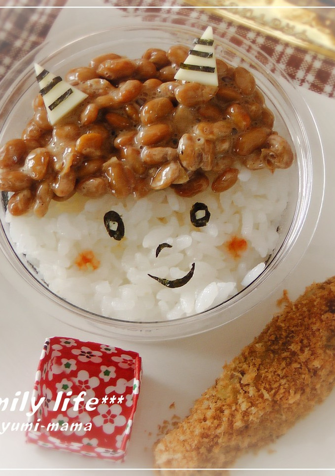 ＊節分に☆可愛い鬼さんの納豆ごはん＊-レシピのメイン写真
