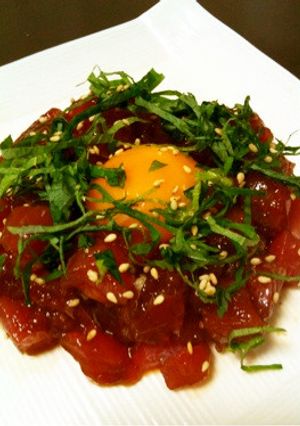 簡単なのに激ウマ！マグロでユッケ-レシピのメイン写真