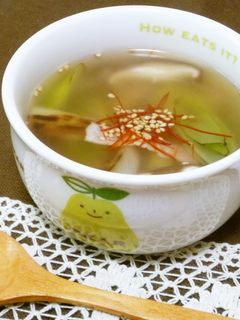 焼き葱香ばし、椎茸・ベーコンのスープ-レシピのメイン写真