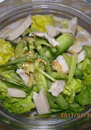 鶏ハム＆キュウリ塩レモンさっぱりサラダ-レシピのメイン写真