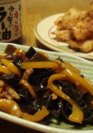 鶏皮ときくらげのおつまみ-レシピのメイン写真
