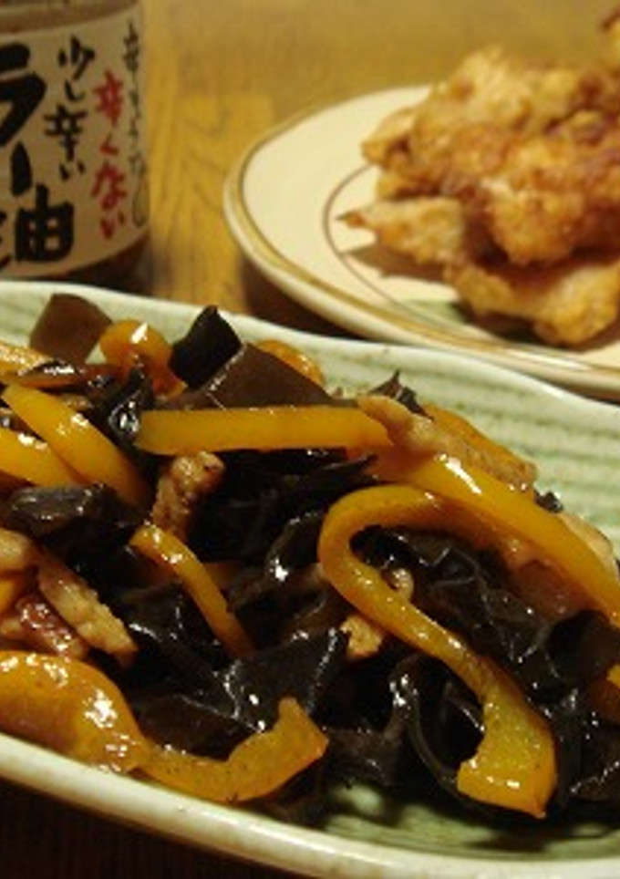 鶏皮ときくらげのおつまみ-レシピのメイン写真