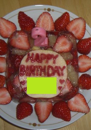 超簡単♪果物たっぷりゼリーケーキ-レシピのメイン写真