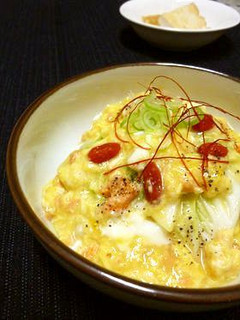 白菜の鮭入り卵あんかけ 中華風-レシピのメイン写真