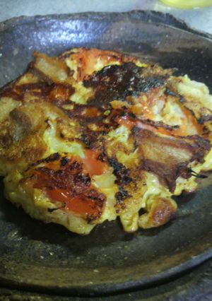 簡単☆贅沢☆餅チーズとトマトのお好み焼き-レシピのメイン写真