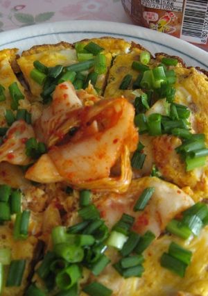 キムチ納豆のオープンオムレツ-レシピのメイン写真