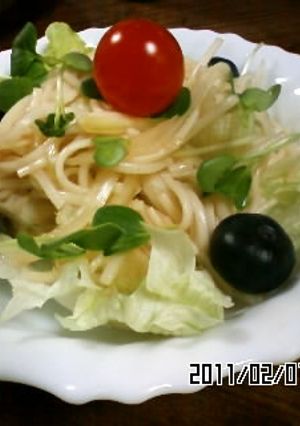 ♣冷麦(そうめん)サラダ 青ジソ風味-レシピのメイン写真