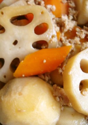 豚ミンチと里芋れんこんのホカホカ煮-レシピのメイン写真