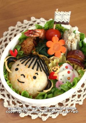 女の子とちょうちょ弁当-レシピのメイン写真