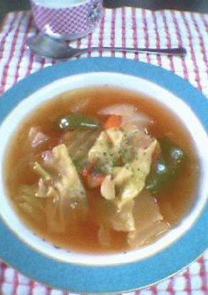 野菜たっぷりトマト風味スープ（脂肪燃焼ダイエットスープ風）-レシピのメイン写真