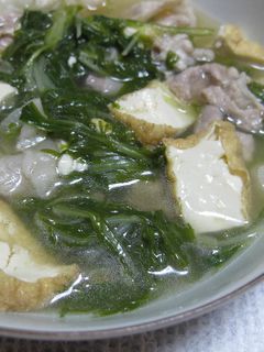 汁まで食べる♪水菜と厚揚げの煮浸し*-レシピのメイン写真