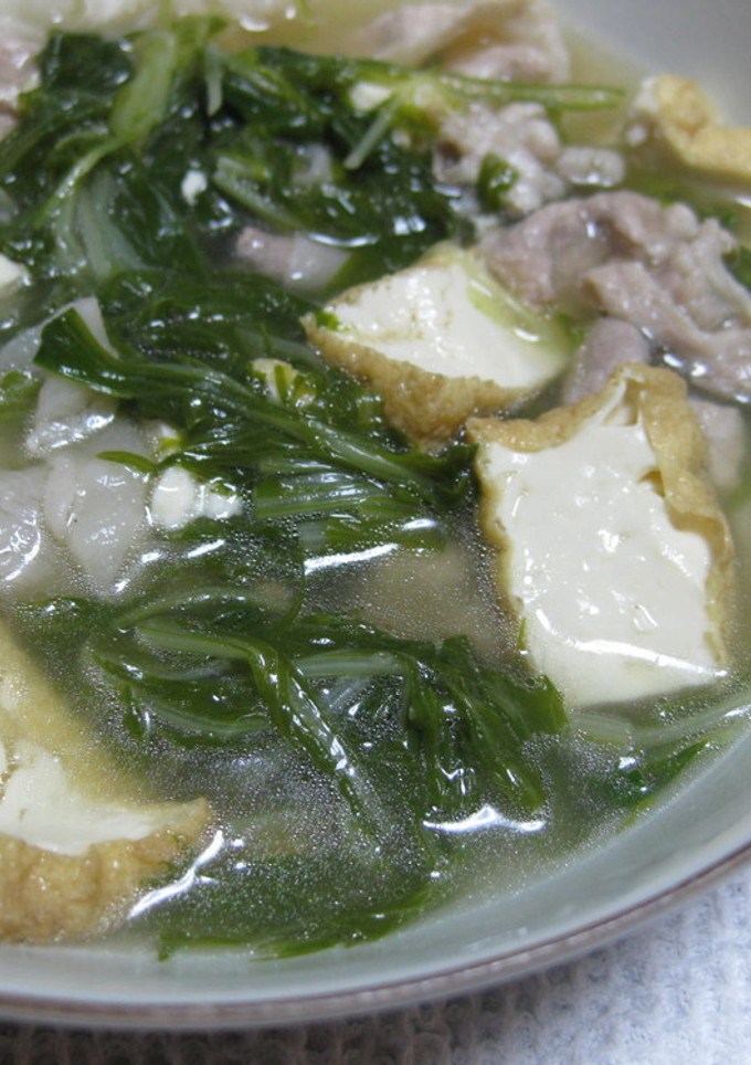 汁まで食べる♪水菜と厚揚げの煮浸し＊-レシピのメイン写真