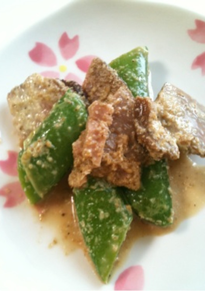 煮豚とスナップえんどうの胡麻マヨ和え-レシピのメイン写真