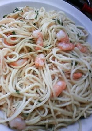 にんにく風味・小エビとしそのスパゲティ-レシピのメイン写真