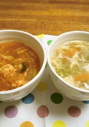 あったか〜！安い牛すじＤＥ赤白クッパ！-レシピのメイン写真