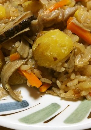 炊き込みご飯♪さつまいもと栗がほっこり♪-レシピのメイン写真