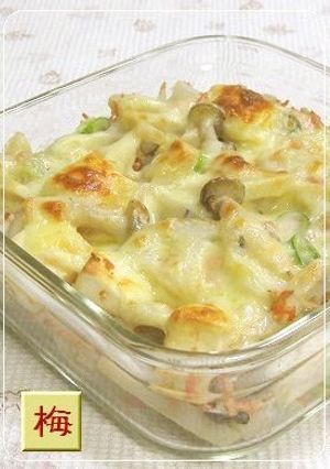✿蓮根とハンペンとシメジの鮭・チーズ味-レシピのメイン写真