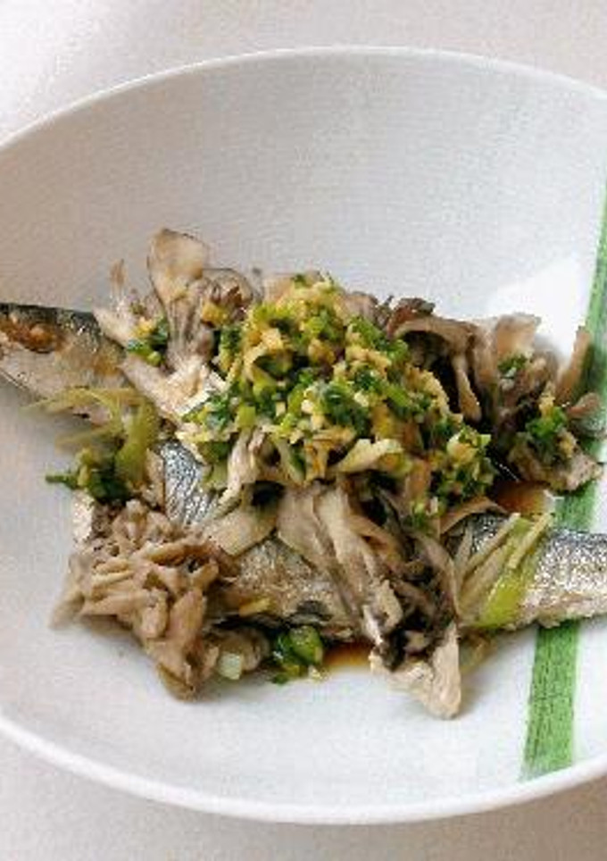 中華風さんまの蒸し物-レシピのメイン写真