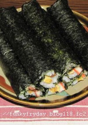 さんまのかば焼きで 簡単恵方巻き-レシピのメイン写真