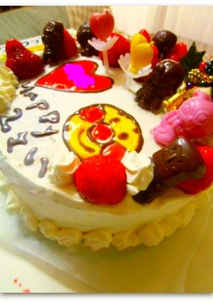 ゼリーでデコレーションケーキ　絵の描き方-レシピのメイン写真