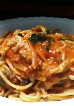 簡単！トマトクリームスパゲッティ-レシピのメイン写真