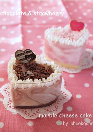 イチゴとチョコのマーブルレアチーズケーキ-レシピのメイン写真