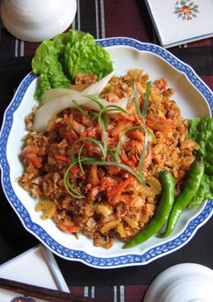 キムチとセロリと納豆と【上々キムチ炒飯】-レシピのメイン写真